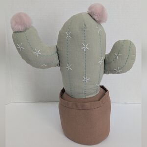 Plush Cactus Toy with Pink Accents